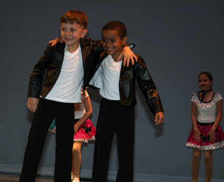 Two jazz dance boys posing for a photo
